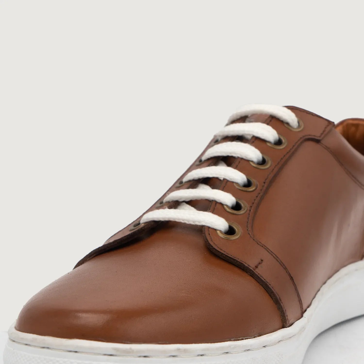 Carter Runn Tan Leather Sneakers by Dash Racegear - men Leather Shoes view 6