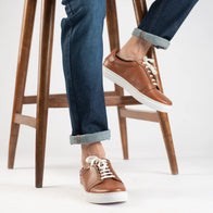Carter Runn Tan Leather Sneakers by Dash Racegear - men Leather Shoes view 9
