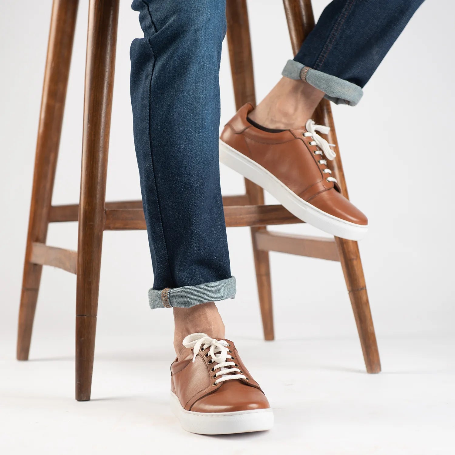 Carter Runn Tan Leather Sneakers by Dash Racegear - men Leather Shoes view 9