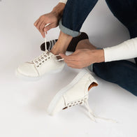 Carter Runn White Leather Sneakers by Dash Racegear - men Leather Shoes view 8
