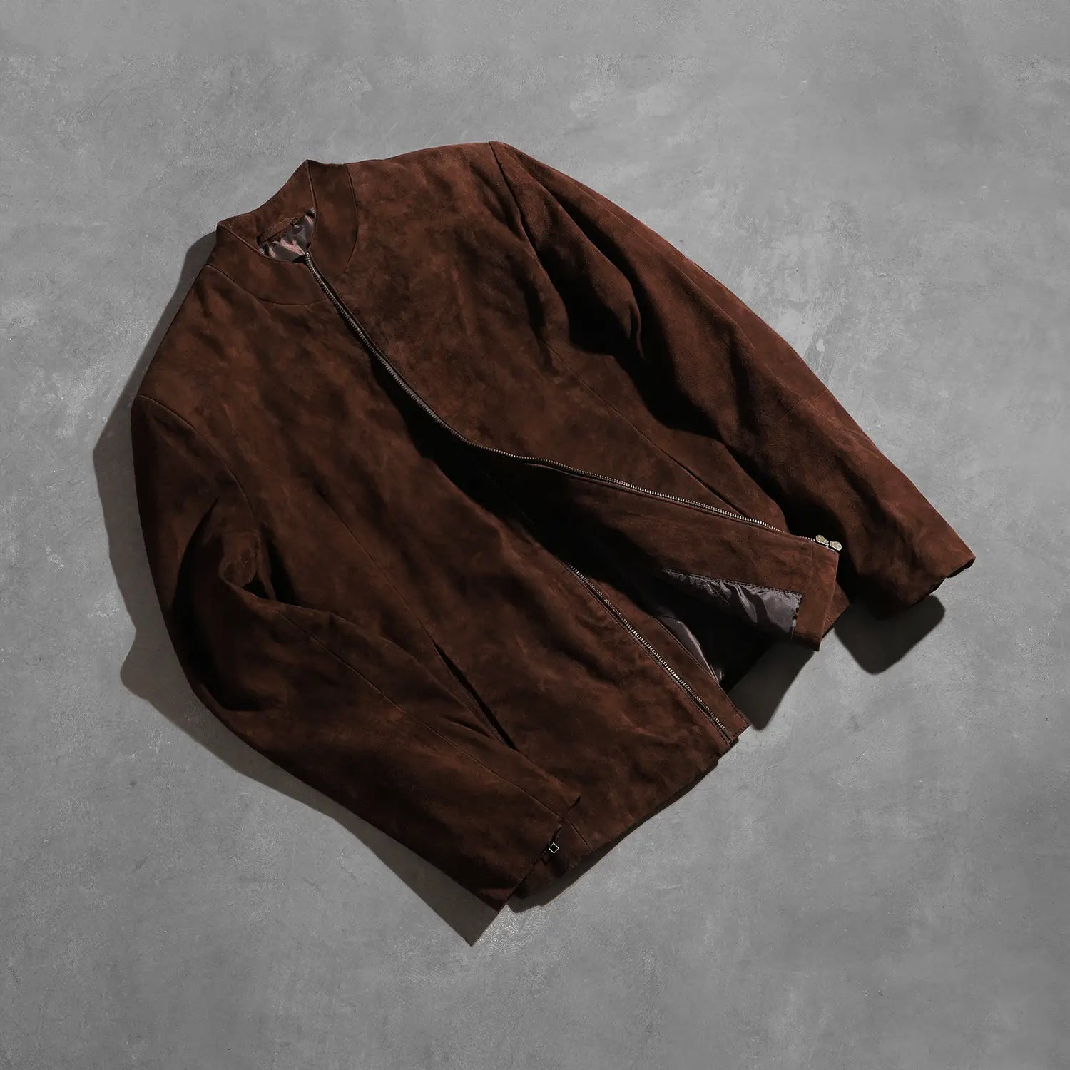 Charcoal Mocha Suede Biker Jacket by Dash Racegear - men Jacket view 7