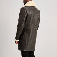 Charles Brown Leather Shearling Double-Breasted Coat by Dash Racegear - men Jacket view 5