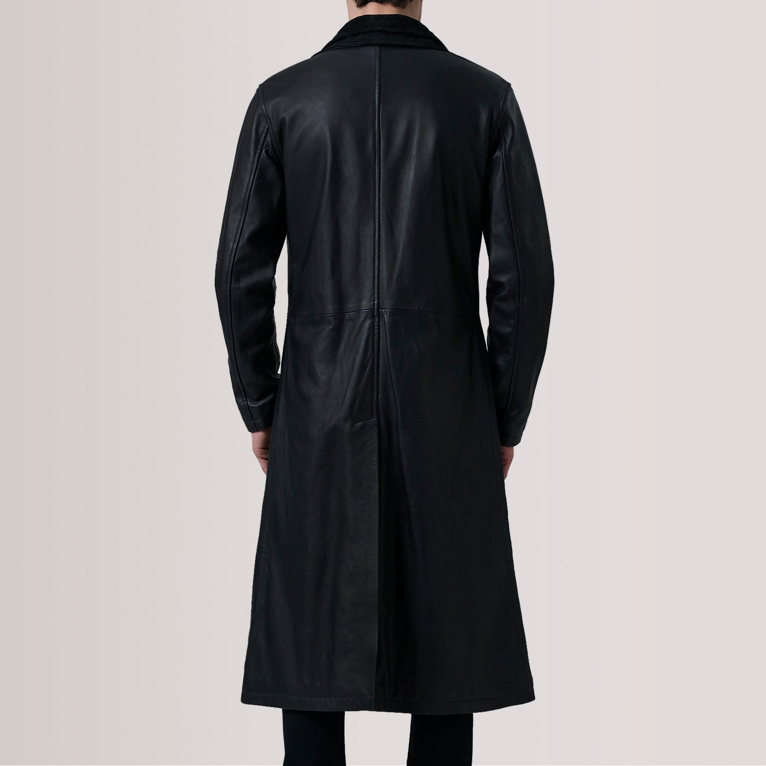 Charlton Black Leather Single Breasted Coat by Dash Racegear - men Jacket view 4