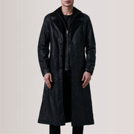 Charlton Black Leather Single Breasted Coat by Dash Racegear - men Jacket view 5