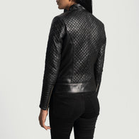 Cityscape Black Leather Biker Jacket by Dash Racegear - women Jacket view 5