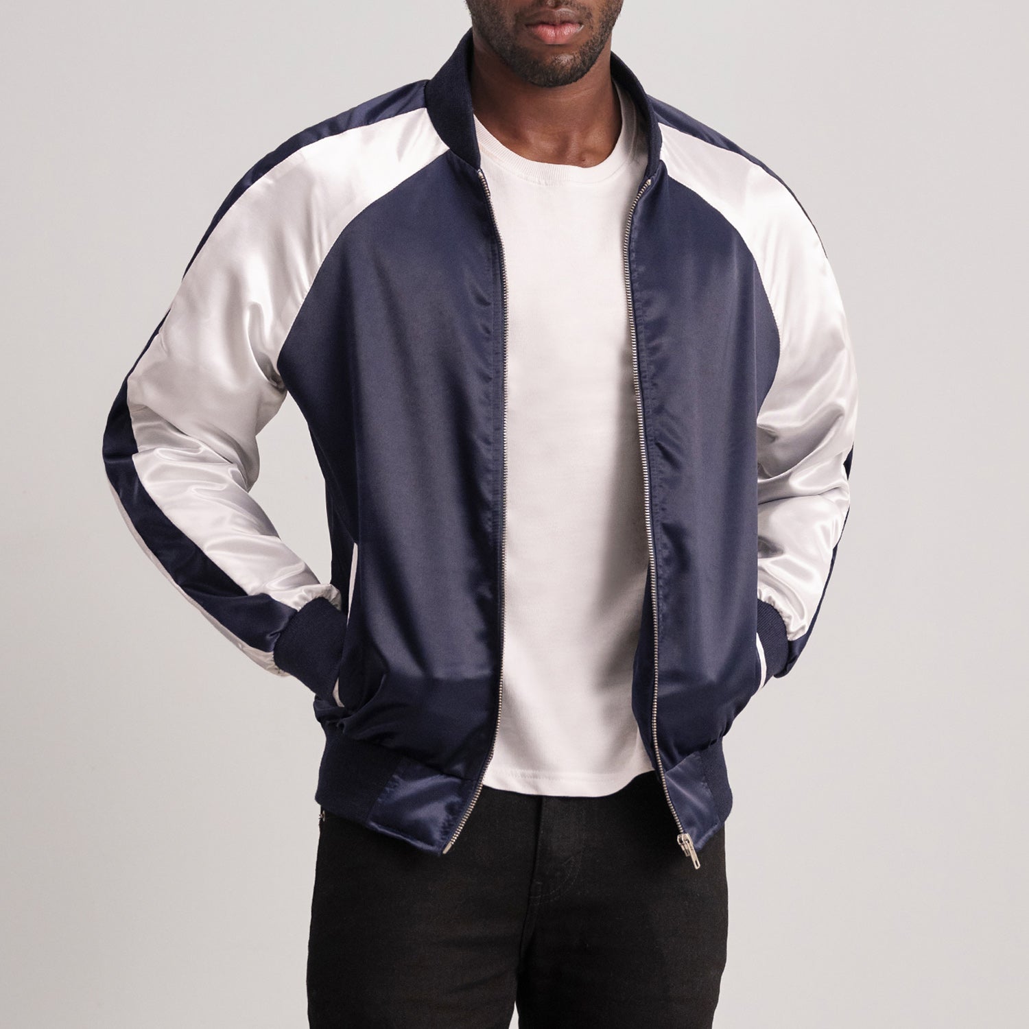 Clarke Blue Varsity Jacket by Dash Racegear - men Jacket view 3