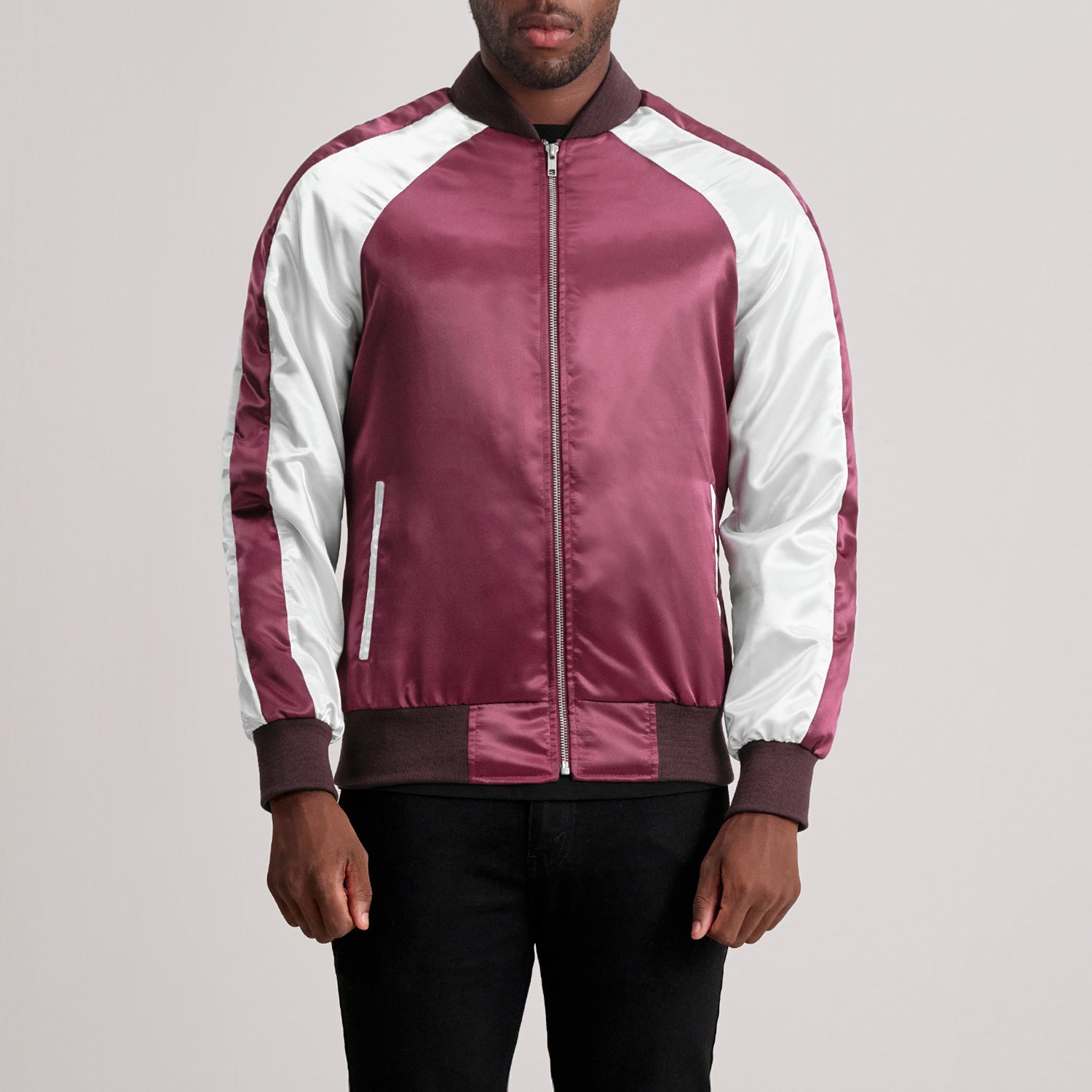 Clarke Maroon Varsity Jacket by Dash Racegear - men Jacket view 1