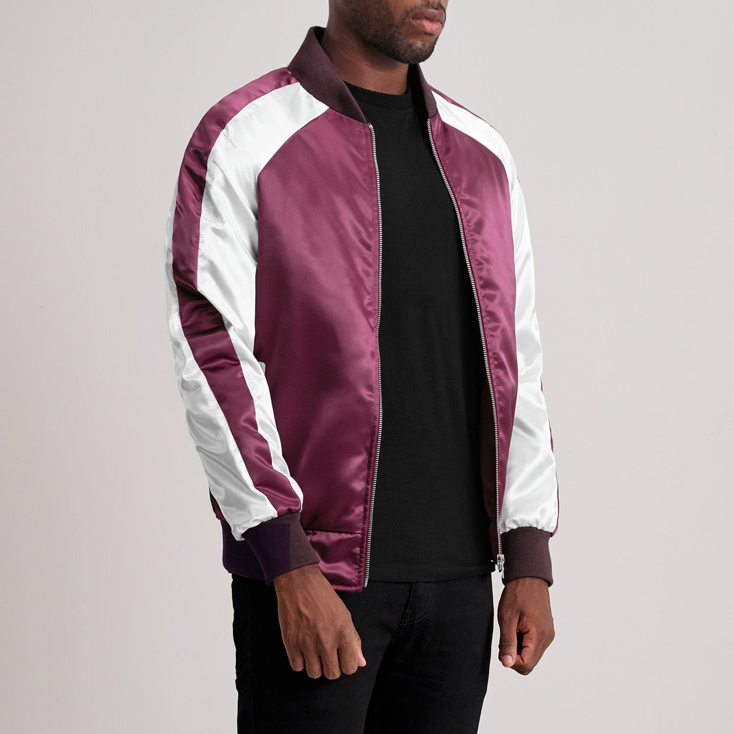 Clarke Maroon Varsity Jacket by Dash Racegear - men Jacket view 2