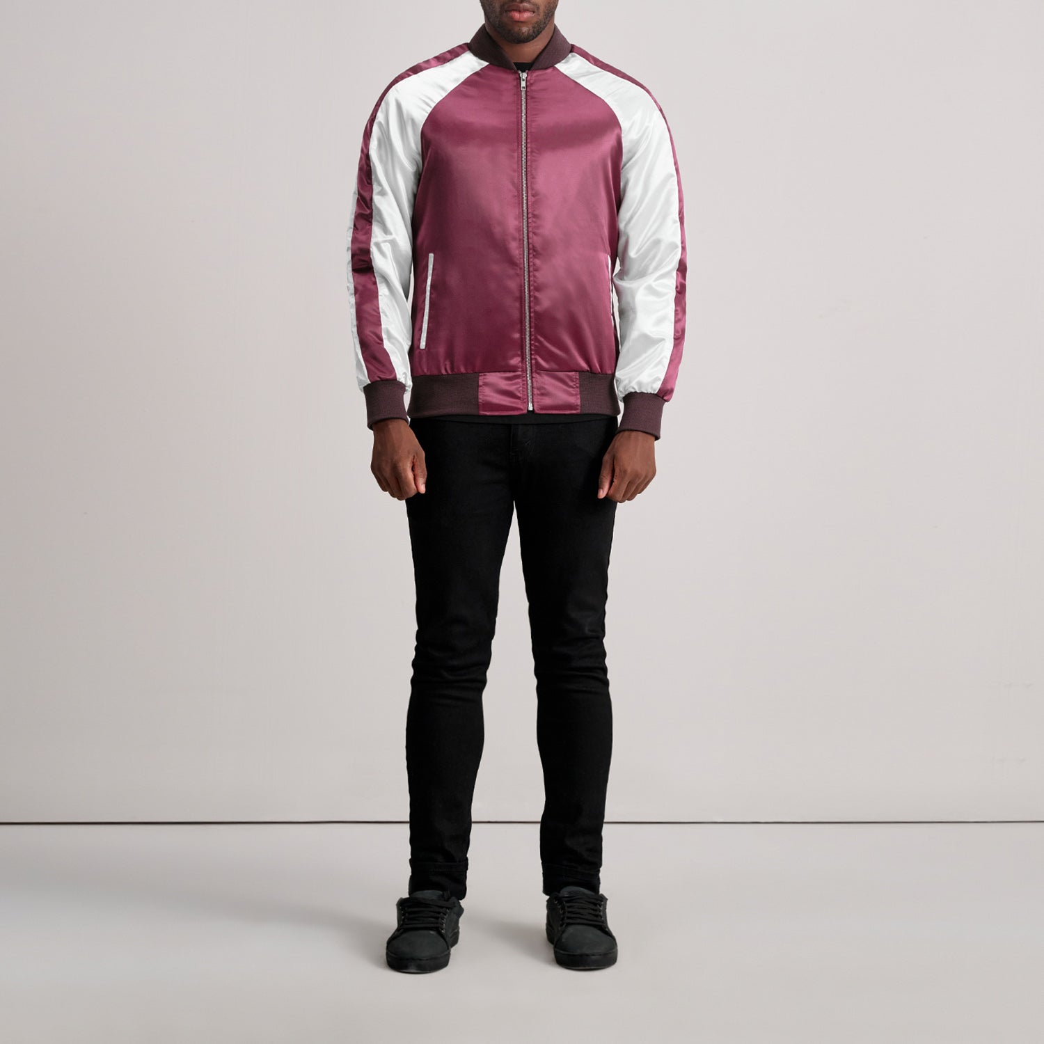 Clarke Maroon Varsity Jacket by Dash Racegear - men Jacket view 4