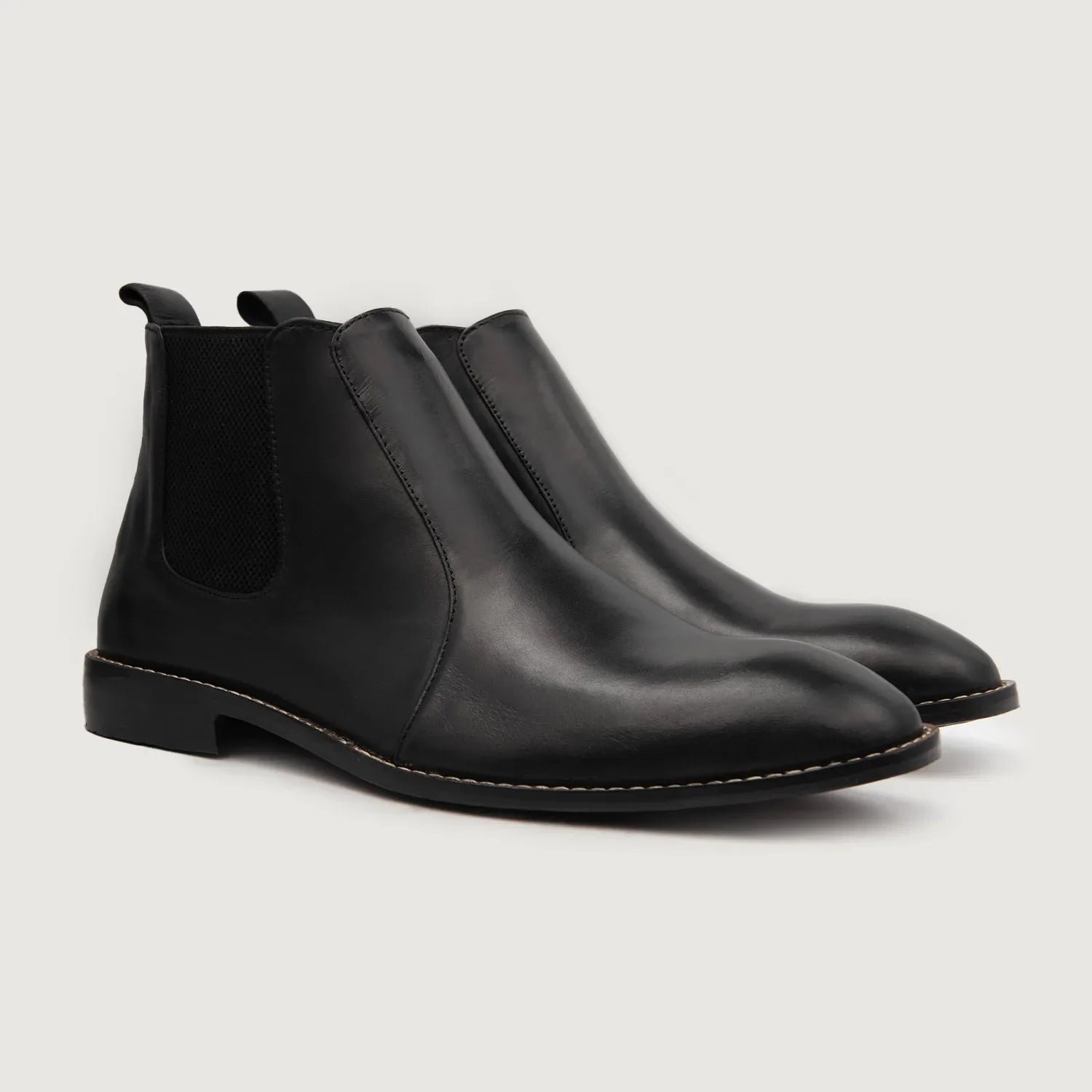 Clarkson Chelsea Black Leather Boots by Dash Racegear - men Leather Shoes view 1