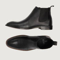 Clarkson Chelsea Black Leather Boots by Dash Racegear - men Leather Shoes view 3