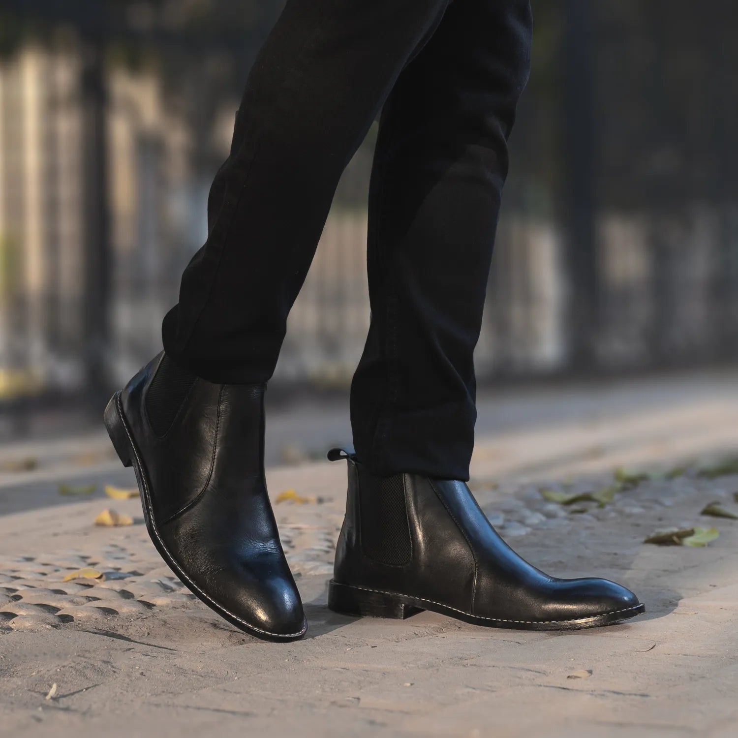 Clarkson Chelsea Black Leather Boots by Dash Racegear - men Leather Shoes view 8