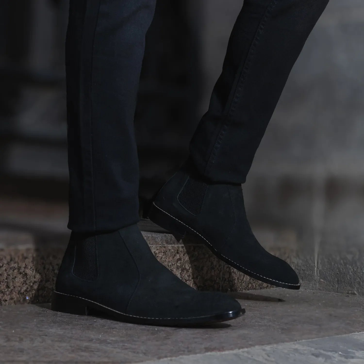 Clarkson Chelsea Black Suede Leather Boots by Dash Racegear - men Leather Shoes view 7