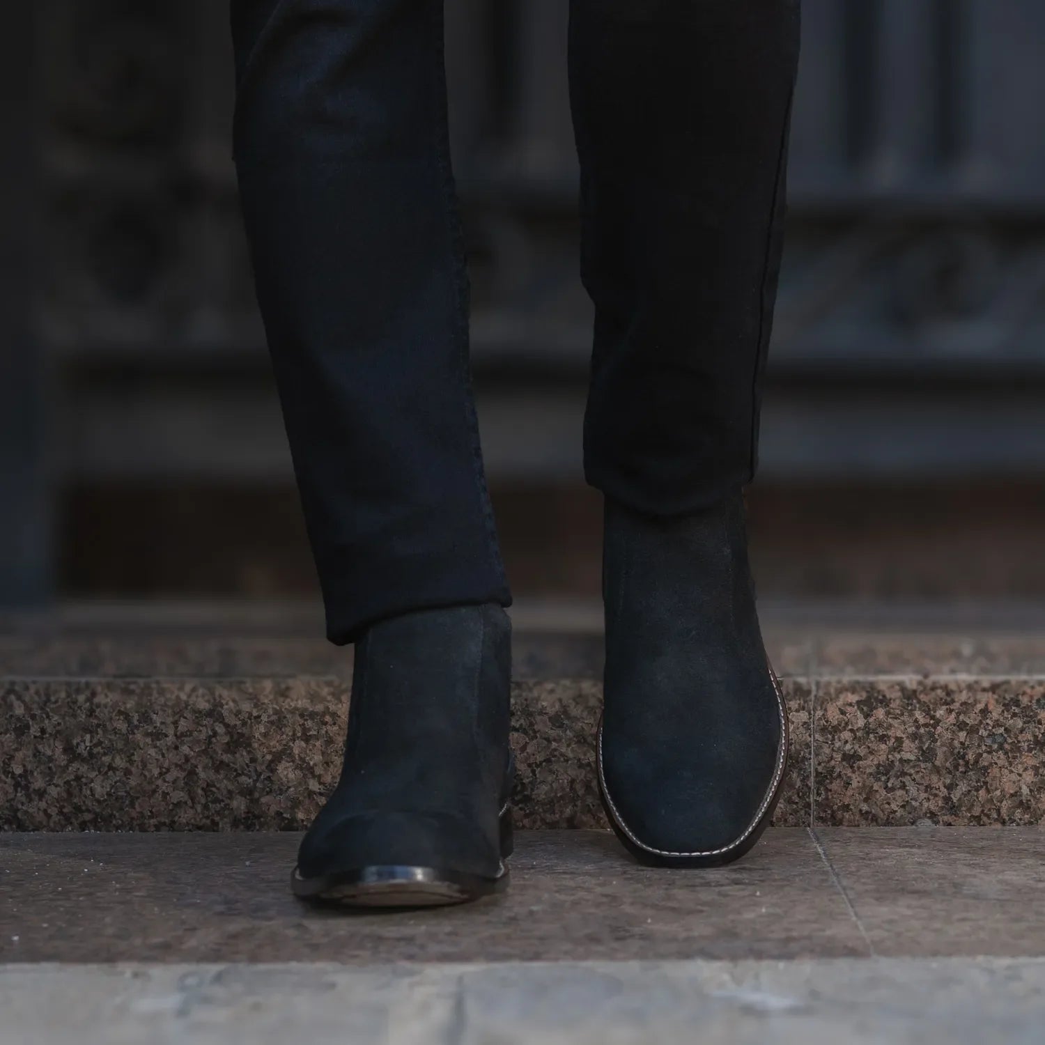Clarkson Chelsea Black Suede Leather Boots by Dash Racegear - men Leather Shoes view 8