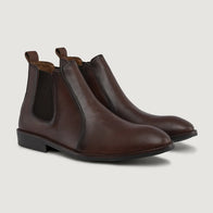 Clarkson Chelsea Brown Burnished Leather Boots - StudGuard by Dash Racegear - men Leather Shoes view 1