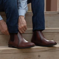 Clarkson Chelsea Brown Burnished Leather Boots - StudGuard by Dash Racegear - men Leather Shoes view 10