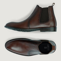 Clarkson Chelsea Brown Burnished Leather Boots - StudGuard by Dash Racegear - men Leather Shoes view 3
