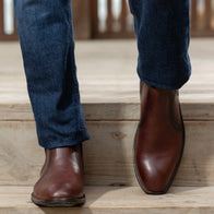 Clarkson Chelsea Brown Burnished Leather Boots - StudGuard by Dash Racegear - men Leather Shoes view 6