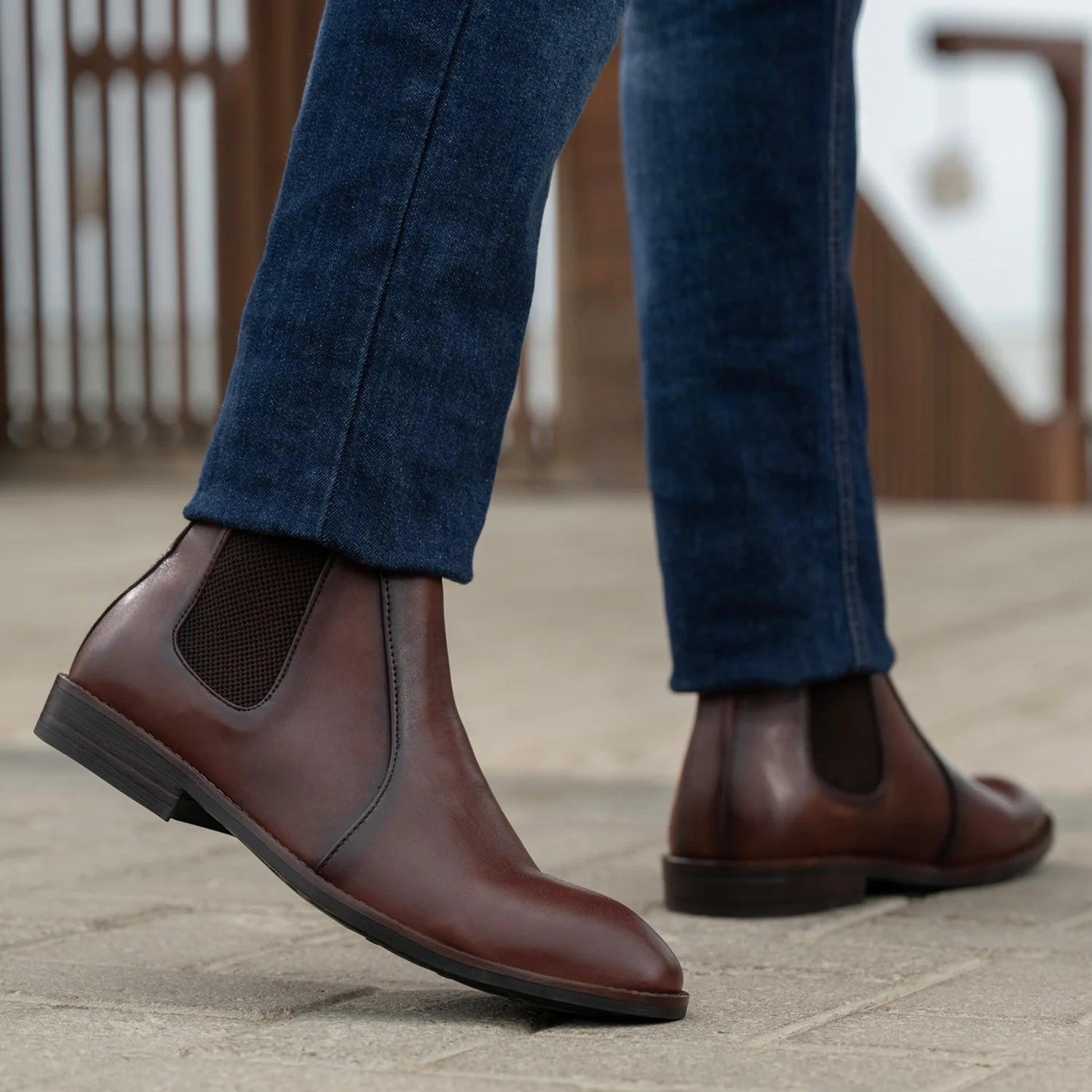 Clarkson Chelsea Brown Burnished Leather Boots - StudGuard by Dash Racegear - men Leather Shoes view 8