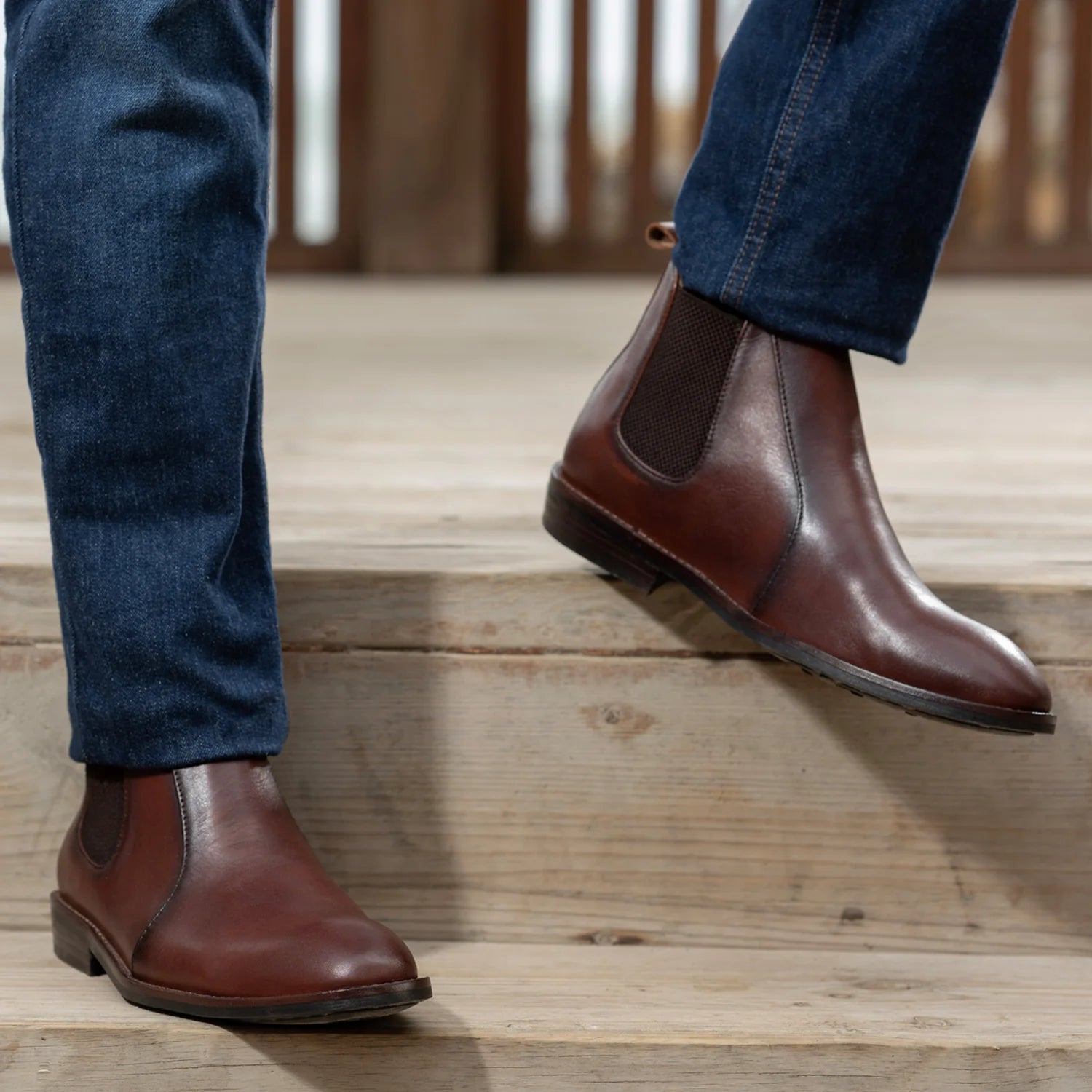 Clarkson Chelsea Brown Burnished Leather Boots - StudGuard by Dash Racegear - men Leather Shoes view 9