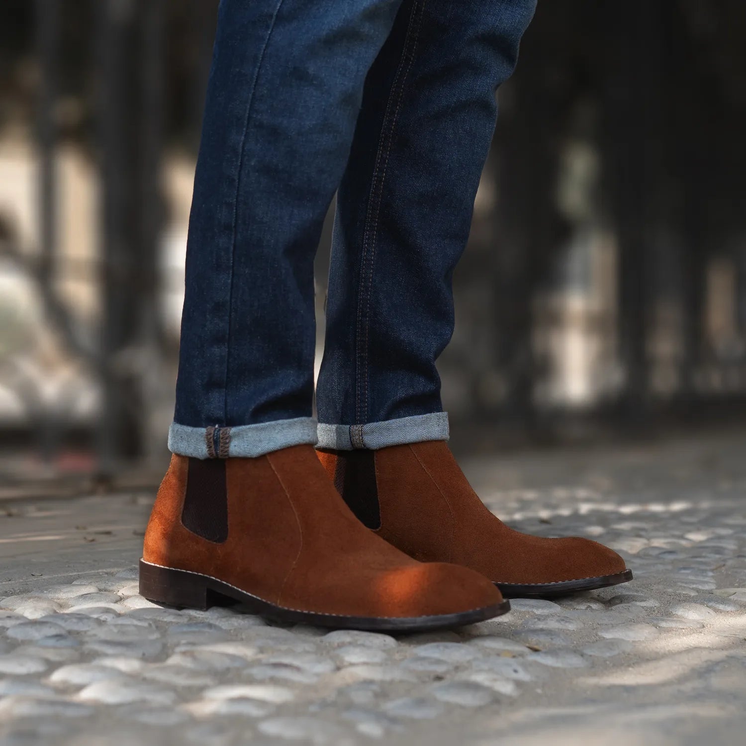 Clarkson Chelsea Brown Suede Leather Boots by Dash Racegear - men Leather Shoes view 7