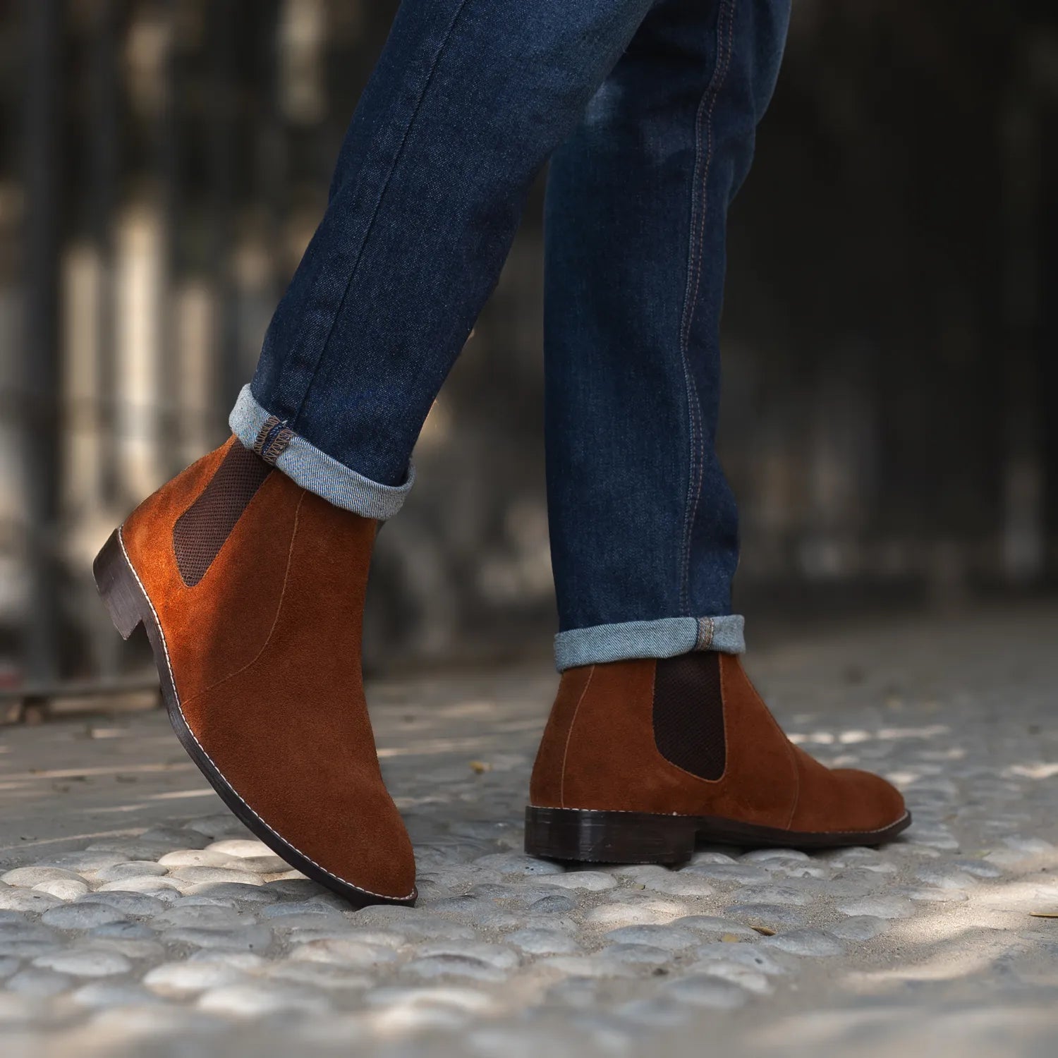 Clarkson Chelsea Brown Suede Leather Boots by Dash Racegear - men Leather Shoes view 8
