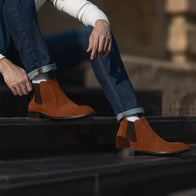 Clarkson Chelsea Brown Suede Leather Boots by Dash Racegear - men Leather Shoes view 9