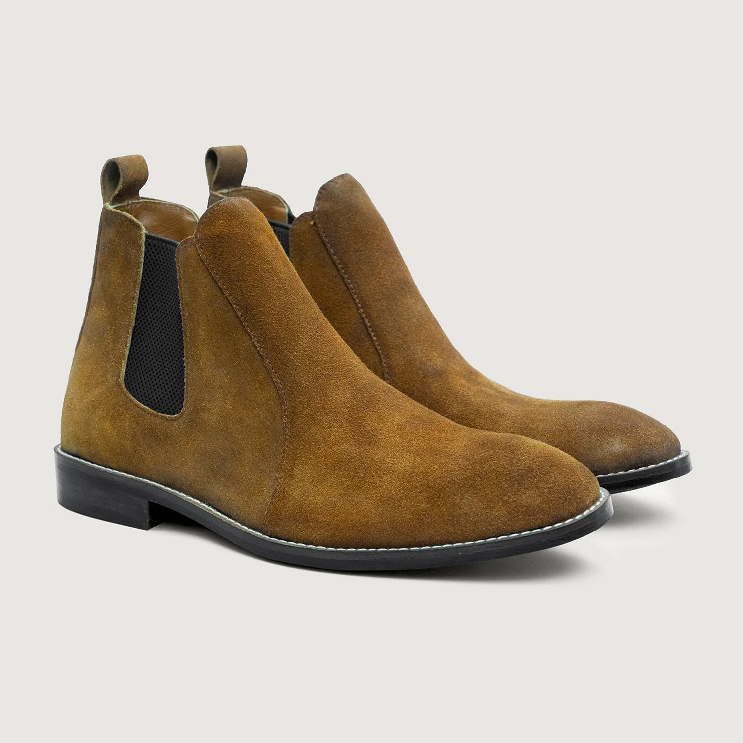 Clarkson Chelsea Brown Suede Leather Boots - StudGuard by Dash Racegear - men Leather Shoes view 1