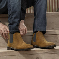 Clarkson Chelsea Brown Suede Leather Boots - StudGuard by Dash Racegear - men Leather Shoes view 10