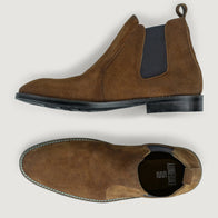 Clarkson Chelsea Brown Suede Leather Boots - StudGuard by Dash Racegear - men Leather Shoes view 3