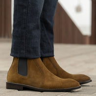 Clarkson Chelsea Brown Suede Leather Boots - StudGuard by Dash Racegear - men Leather Shoes view 6