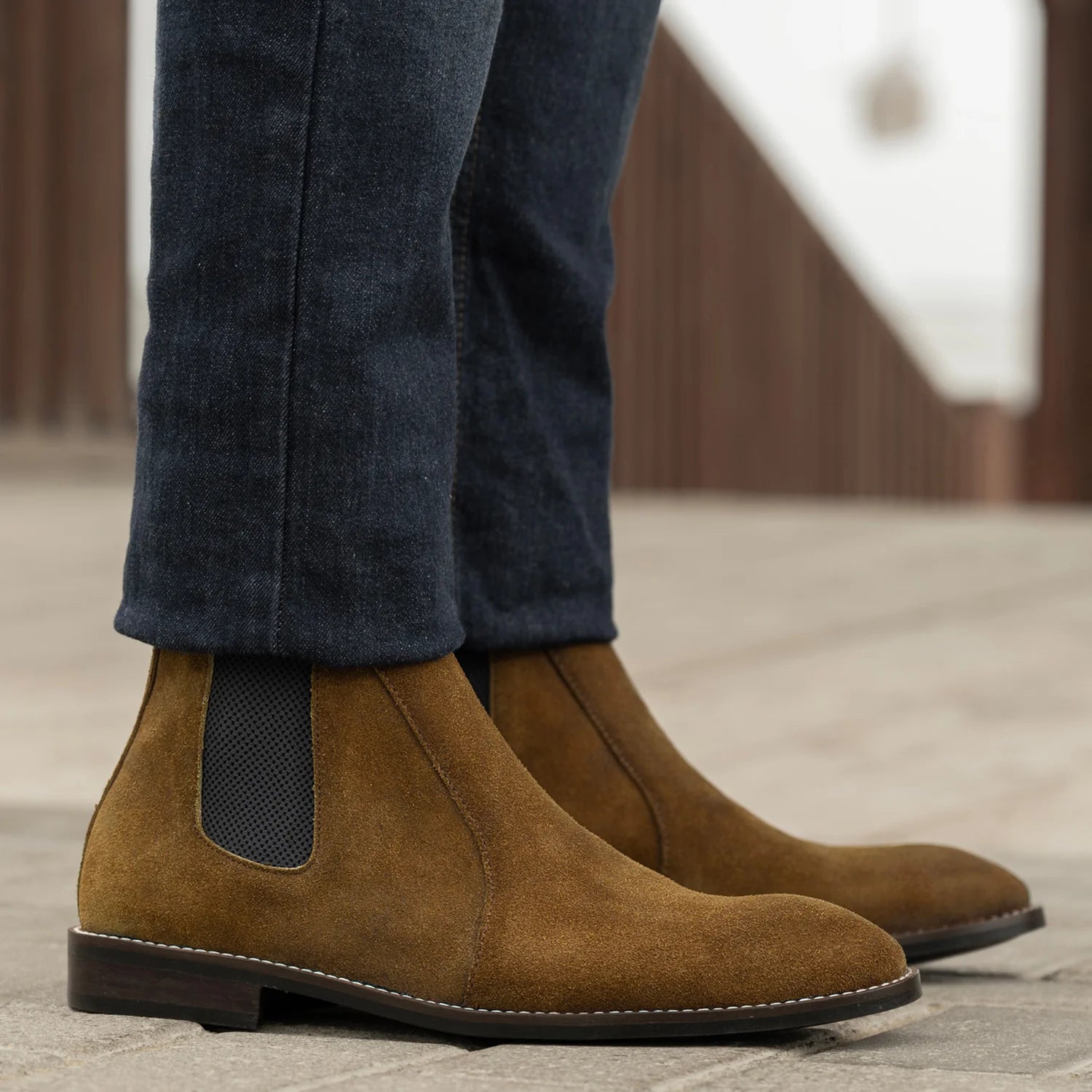 Clarkson Chelsea Brown Suede Leather Boots - StudGuard by Dash Racegear - men Leather Shoes view 6