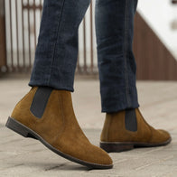 Clarkson Chelsea Brown Suede Leather Boots - StudGuard by Dash Racegear - men Leather Shoes view 8