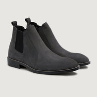 Clarkson Chelsea Grey Nubuck Leather Boots - StudGuard by Dash Racegear - men Leather Shoes view 1