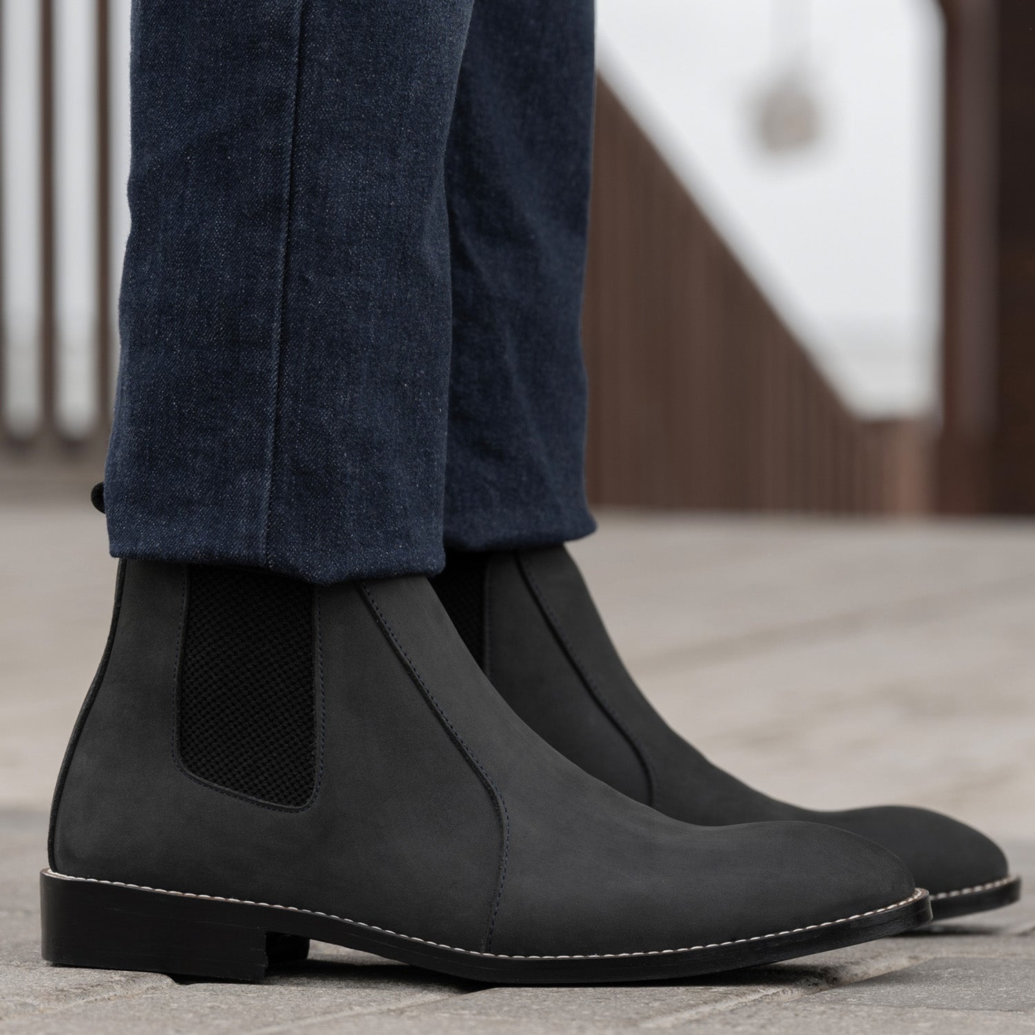 Clarkson Chelsea Grey Nubuck Leather Boots - StudGuard by Dash Racegear - men Leather Shoes view 10