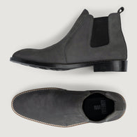 Clarkson Chelsea Grey Nubuck Leather Boots - StudGuard by Dash Racegear - men Leather Shoes view 6