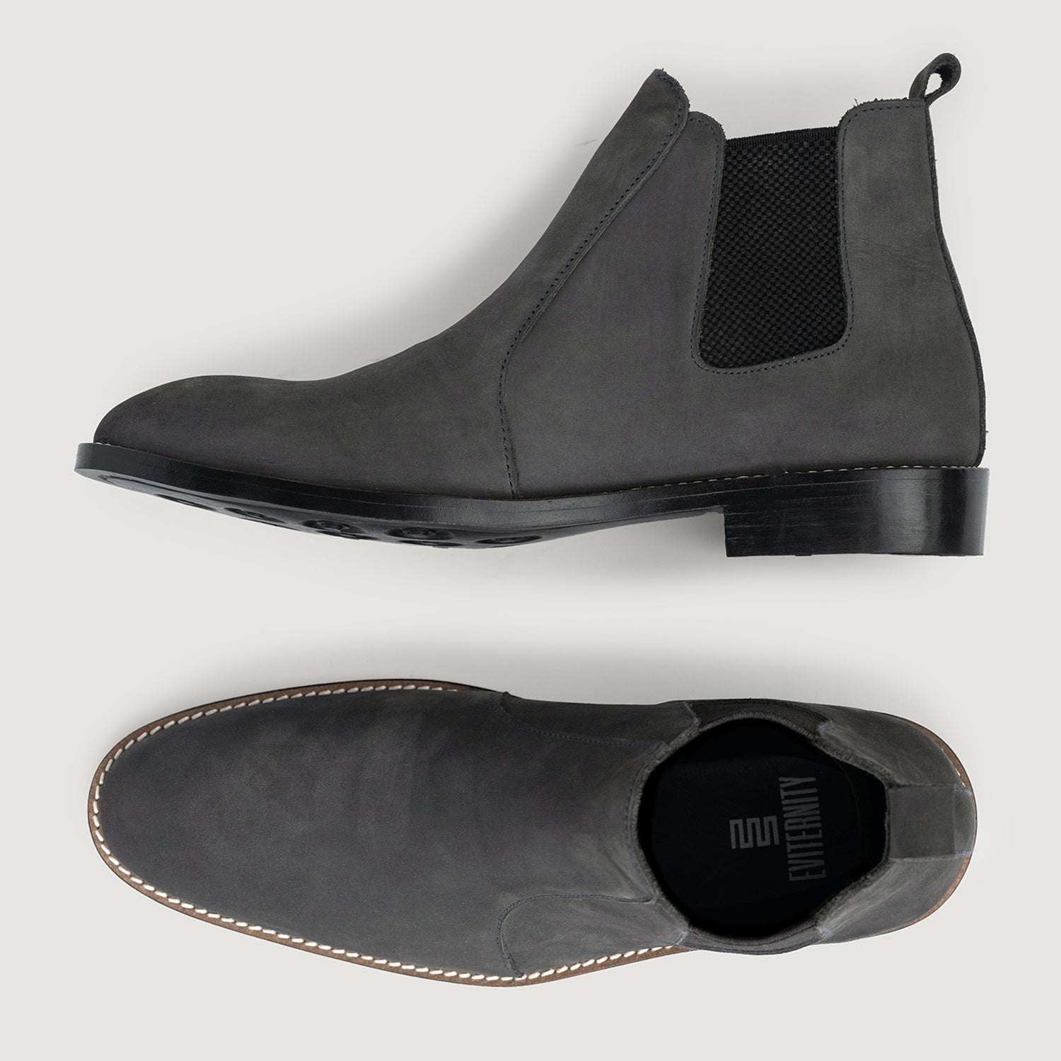 Clarkson Chelsea Grey Nubuck Leather Boots - StudGuard by Dash Racegear - men Leather Shoes view 6