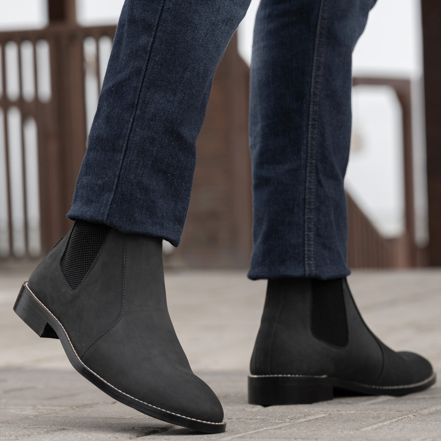 Clarkson Chelsea Grey Nubuck Leather Boots - StudGuard by Dash Racegear - men Leather Shoes view 7