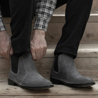 Clarkson Chelsea Grey Suede Leather Boots - StudGuard by Dash Racegear - men Leather Shoes view 10