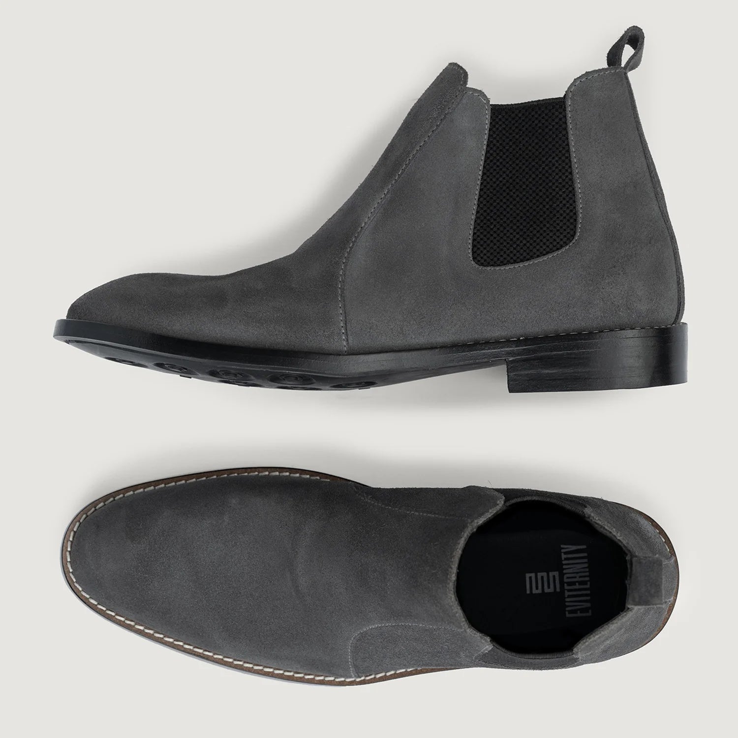 Clarkson Chelsea Grey Suede Leather Boots - StudGuard by Dash Racegear - men Leather Shoes view 3