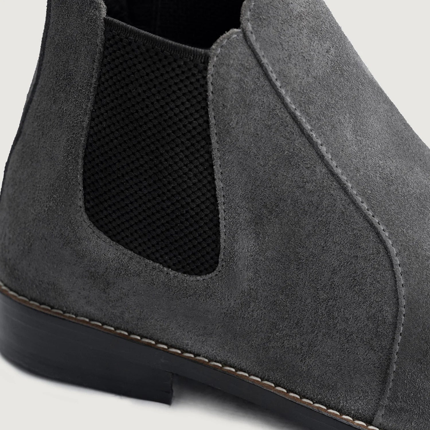 Clarkson Chelsea Grey Suede Leather Boots - StudGuard by Dash Racegear - men Leather Shoes view 5