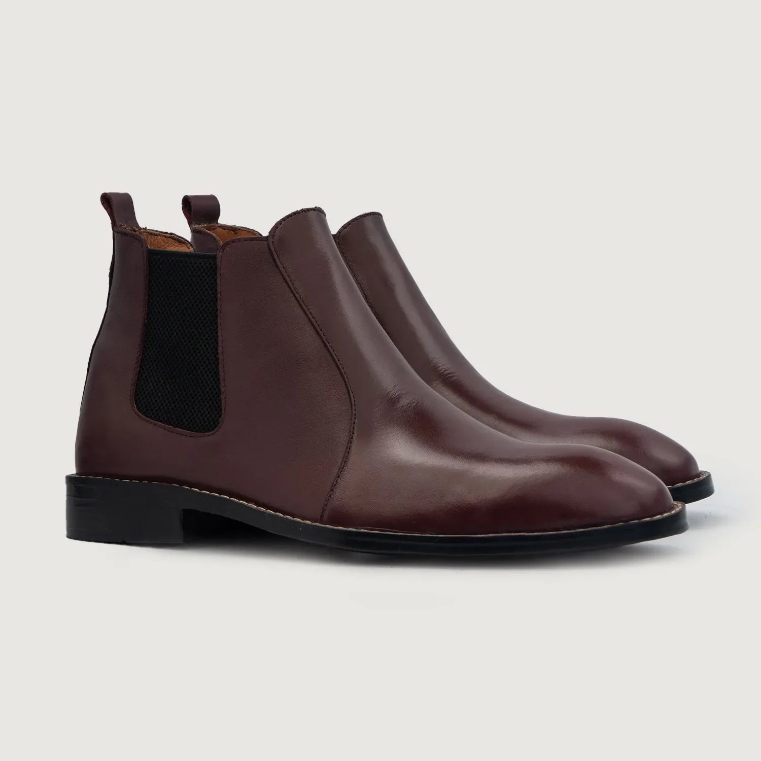 Clarkson Chelsea Maroon Leather Boots by Dash Racegear - men Leather Shoes view 1