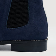 Clarkson Chelsea Midnight Blue Suede Leather Boots by Dash Racegear - men Leather Shoes view 4