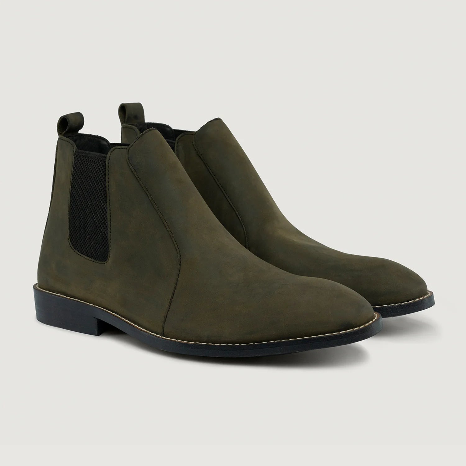 Clarkson Chelsea Olive Pullup Leather Boots - StudGuard by Dash Racegear - men Leather Shoes view 1