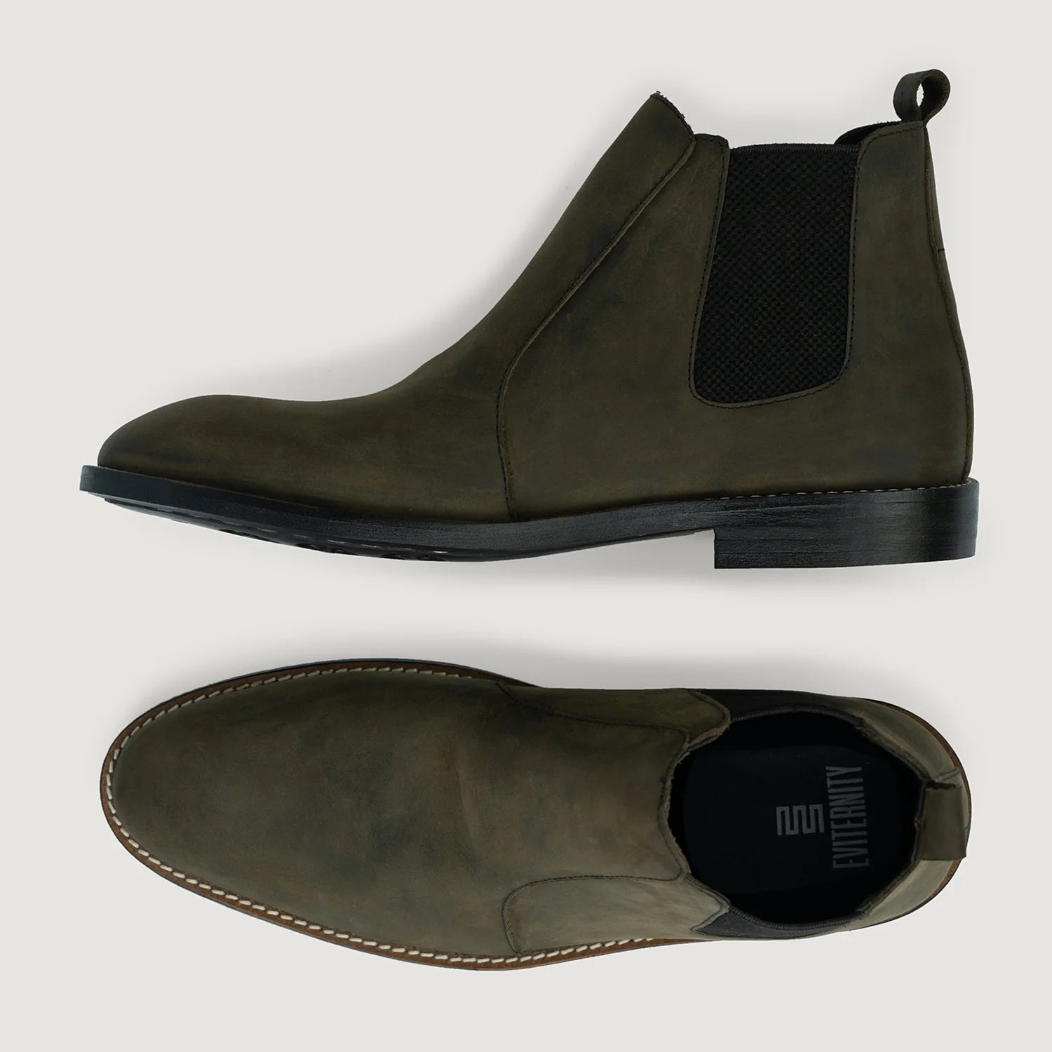 Clarkson Chelsea Olive Pullup Leather Boots - StudGuard by Dash Racegear - men Leather Shoes view 3