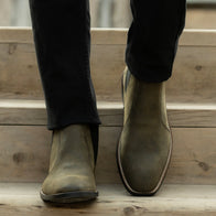 Clarkson Chelsea Olive Pullup Leather Boots - StudGuard by Dash Racegear - men Leather Shoes view 5