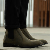 Clarkson Chelsea Olive Pullup Leather Boots - StudGuard by Dash Racegear - men Leather Shoes view 6
