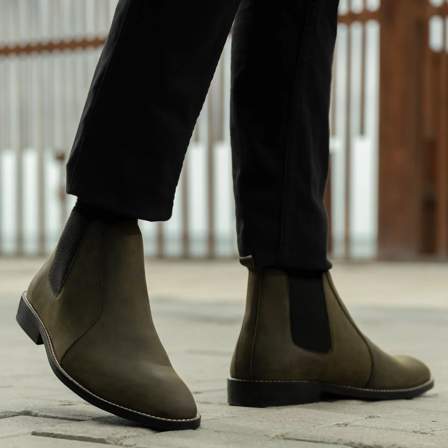 Clarkson Chelsea Olive Pullup Leather Boots - StudGuard by Dash Racegear - men Leather Shoes view 8