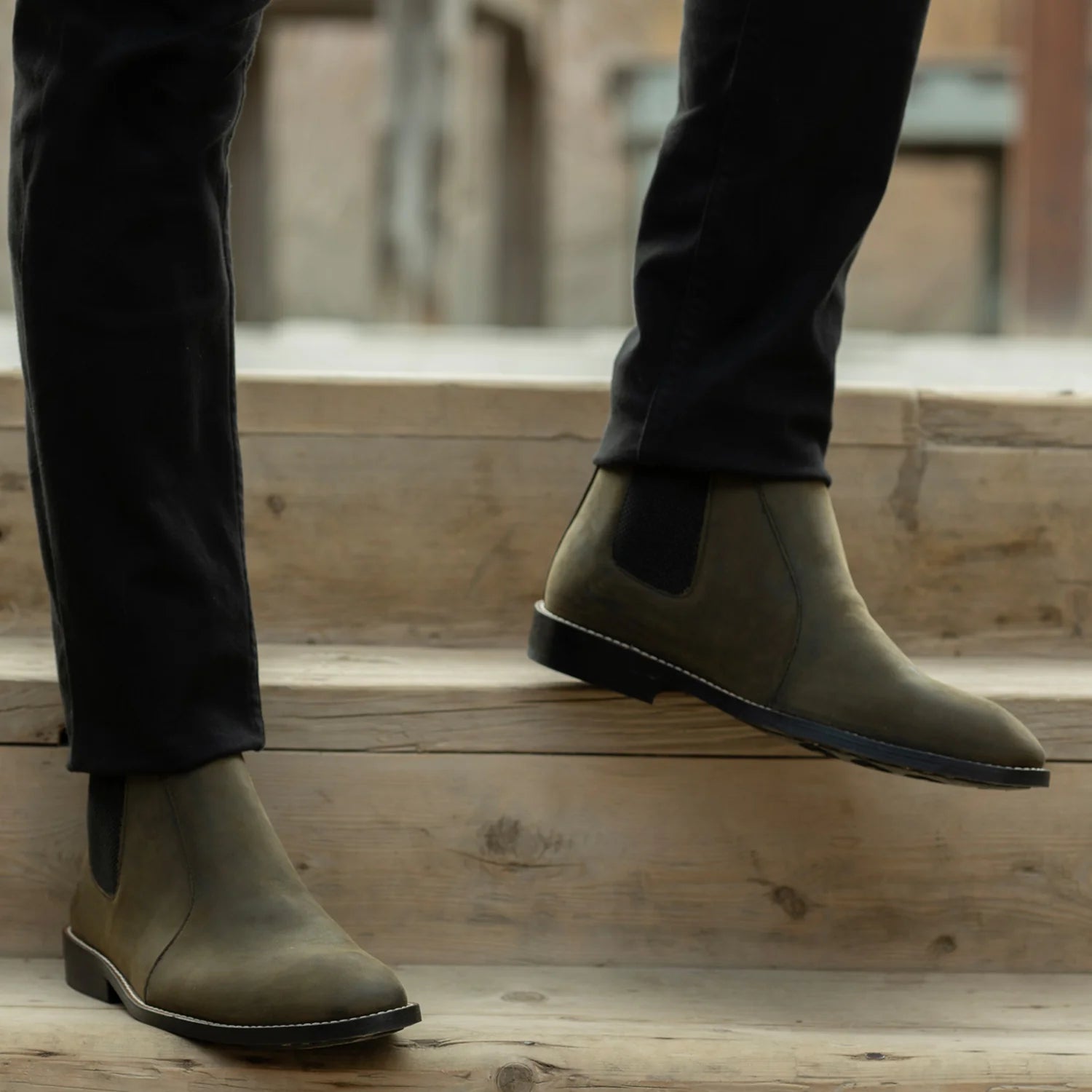 Clarkson Chelsea Olive Pullup Leather Boots - StudGuard by Dash Racegear - men Leather Shoes view 9