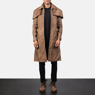 Classic Brown Leather Duster by Dash Racegear - men Jacket view 1